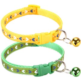 Yellow XS Dog Collar with Bell Puppy Collars with Bells Girl Female Puppia Little Cat Kitten Small Dog Bell Collar for XS XSmall X-Small Extra Breed Pets