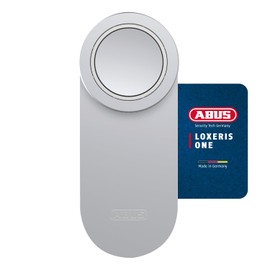 ABUS Loxeris One Door Lock Drive - Smart Opening and Closing of Entrance Door via App - Electronic Door Lock with Access Control - Easy Installation without Cable Pulling - Silver