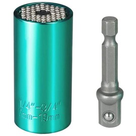 Universal Socket Wrench 7-19mm Multi-Function Hand Tools Wrench Drill Adapter Repair Tool Kit Gadgets Gifts for FatherMen,DIY Handyman,Guys Green