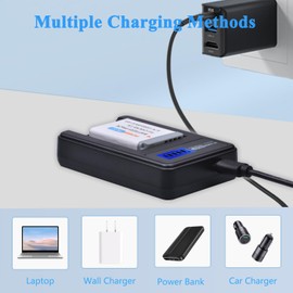 Powertrust 2 Pack NB-13L Battery + LCD USB Charger Compatible with Canon PowerShot G5X, G7X, G9X, G7 X, Mark II G9 X, SX620, SX720, SX730 HS