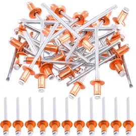 Hilitchi Dome Head Red Copper Blind Rivets Self-Plugging Open End Dome Head Decorating Fastener Nails Pop Rivets Core(4x8mm-50PCS)