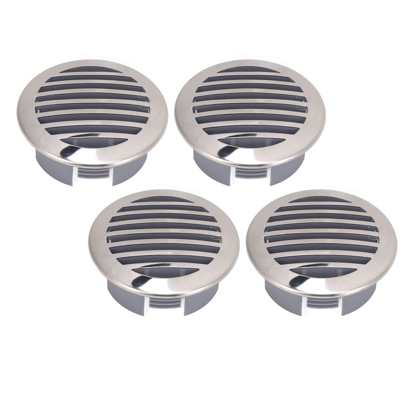 4pcs Stainless Steel Air Vents Louvered Grille Cover Vent Hood