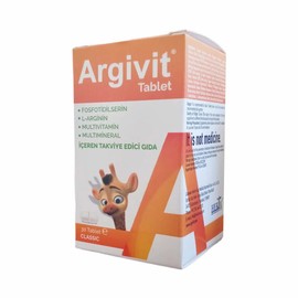 Argivit Tablet, Multivitamin Multimineral Supplement with Phosphatidylserine, L-Arginine, 30 Tablets