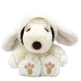Nakajima Corporation 213761-25 Peanuts FUWAKUTA Snoopy Drop Ear Bunny Plush, White, H5.9 x W 6.7 x D 4.7 inches (15 x 17 x 12 cm)