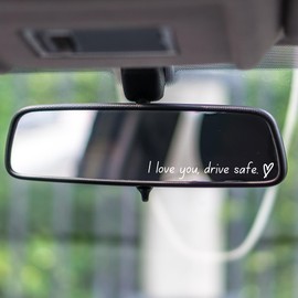 2 x Rear View Mirror Decal - I Love You Drive Safe Decal - Miniature Car Decal Sticker - New Driver - Do Not Text and Drive Reminder - Gift for Her or Him - Stocking Stuffer