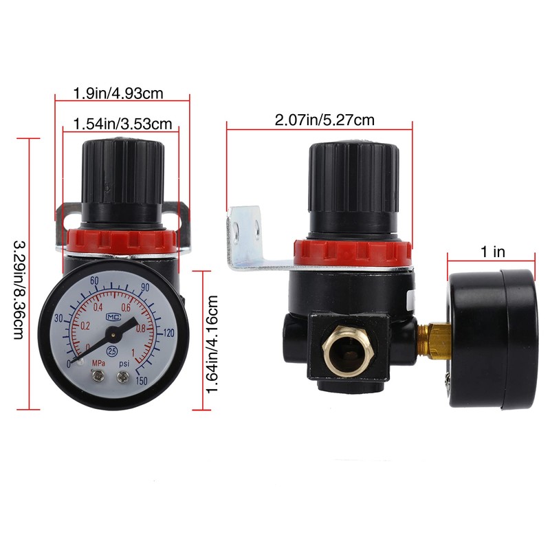 AuInn Mini Pressure Regulator Kit 1/4 PT AR2000 for Compressed