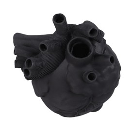 Florero Anatómico con Forma de Corazón, Florero Hidropónico Decorativo de Resina para Decoración del Hogar, Oficina, Boda, Fiesta, 4,3x3,0x5,9 (Negro)