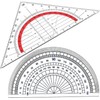 Set of 2 Protractors Geometric Math Stationery Angle Measuring Tools