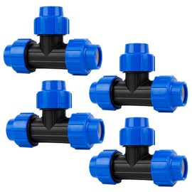 Wzzy Gurden PE pipe 25 mm screw connection PP fitting T-piece: pipe connector for changing direction of the installation pipe, quick and easy connection technology