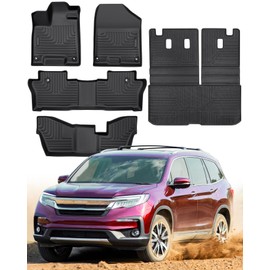 All Weather Floor Mats for 2016-2022 Honda Pilot Accessories (Only for 8 Seater) Floor Liners Cargo Liner Trunk Mats Backrest Mat for Honda Pilot