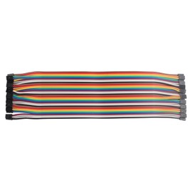 ZDE Pack of 40 20 cm Jumper Wire Cable Breadboard Flat Ribbon Cable Female to Female 2.0 mm to 2.0 mm Distance Dupont Cable Compatible with Arduino and Raspberry Pi Breadboard