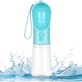 Pet Water Bottle, Water Cup, Leak Proof Portable Dog, Puppy Water Dispenser, 400ml Antibacterial Water Feeder For Pets, Dog Cat Pet Outdoor Walking Travelling Drinking Cup, Drinking Bowl (Blue)