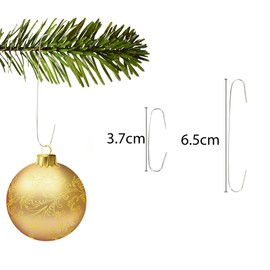 300Pcs Silver Christmas Ornaments Hangers Hooks Wire – Assorted Sizes for Christmas Tree Baubles – Reusable Hooks for Easy Xmas Decorations
