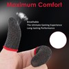 Josojoou 12 Pack Gaming Finger Sleeves, Ultra-Thin Silver Fiber Gaming