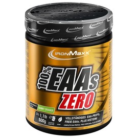 IronMaxx 100% EAAs Zero - Sunny Orange 500g Dose | EAA-Pulver, vegan und zuckerfrei mit allen 8 essentiellen Aminosäuren | fruchtiger Geschmack, frei von Konservierungsstoffen