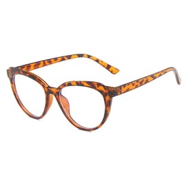 TECH-LINE-DIRECT FASHION ACCESSORIES Anti-blue Light Cat Eye Optical Glasses Women Clear Lens Classic Glasses Frames (Leopard Frame + Clear Lens)
