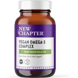 New Chapter Vegan DHA, EPA, and DPA Supplement- Vegan Omega-3 Complex for Heart, Brain, Eye & Joint Support - 30 Softgels