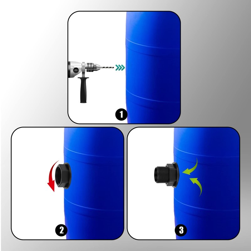 AIEX 4pcs PVC Bulkhead Fitting, Double Threaded Bulkhead Water Tank