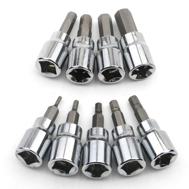 Rowiz 9 Pcs 3/8 Inch Drive Hex Bit Sockets Set,