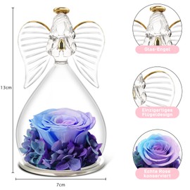 Qinqinxin Geschenke für Mama Oma, Infinity Rosen Engel Figur Geburtstagsgeschenk für Frauen, Originelles Ewige Rose im Glas Geschenke für Mutter Oma zu Weihnachtstag Muttertag Valentinstag Geburtstag