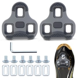 LPZMPZ Compatible with Look Keo Bike Pedals 3-Hole Grip Blade 2 Max Carbon Classic Cleats Bicycle Cleats Shoe Plate Set Road Bike Pedal Grey 4.5° MTB Pedal Plates Road Cleats Bicycle Accessories Set