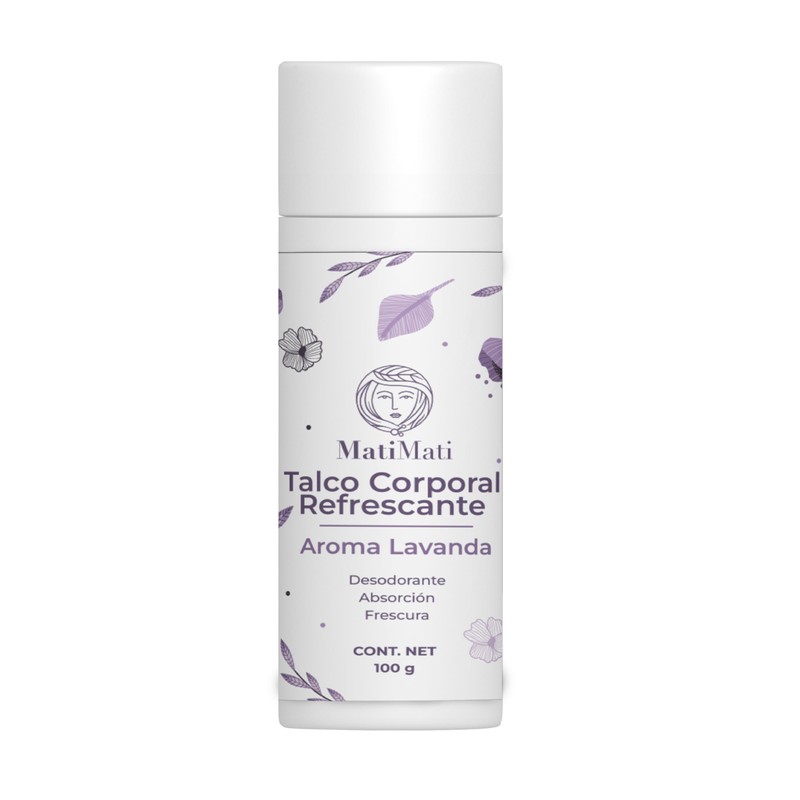 Talco Corporal Refrescante Lavanda MatiMati-Desodorante 100 g