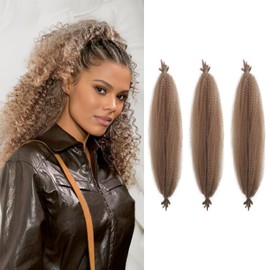 Springy Afro Twist Hair 16 Inch 3 Packs Pre-Separated Marley Twist Braiding Hair Afro Kinky Marley Hair Extensions Crochet Hair for Women 8 Strands/Pack