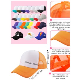 32 Pack Kids Trucker Hats Bulk Sublimation Trucker Hat Cap Summer Blank Baseball Hat Mesh Ball Hat for Boys Girls (US, Alpha, One Size, Color Set 1)