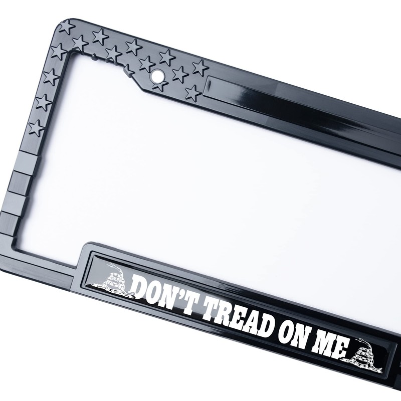American Flag License Plate Frame Tag Bracket with 3D Raised