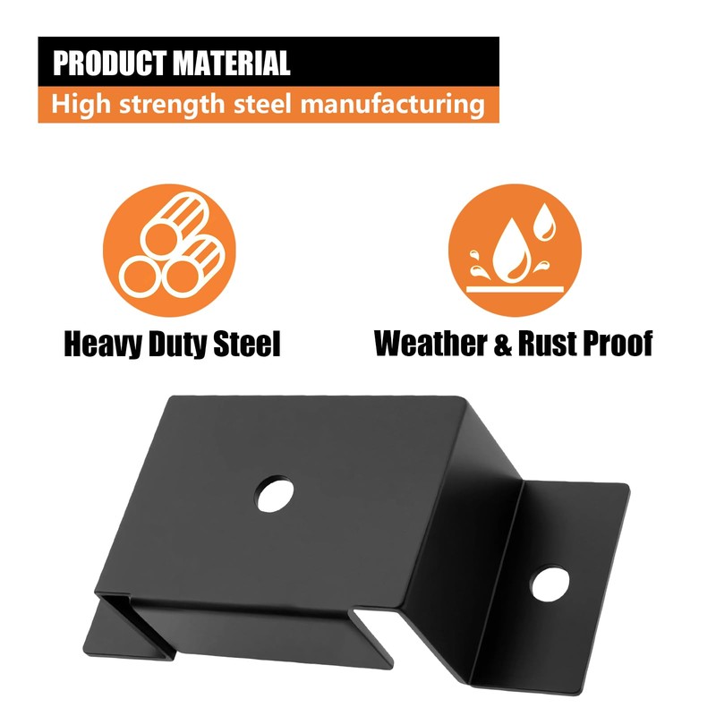 SALUINOKI 8 Pack Trailer Stake Pockets for 2x4 Wood, Steel