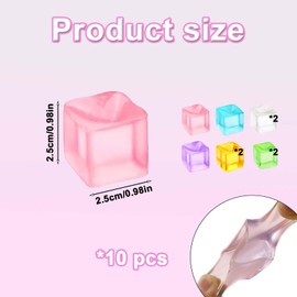 10 Pcs Jelly Cube Fidget Toy, Squishy Fidget Toys, Stress Cube Stress-Relieving Little Toys for Boys and Girls Gift Party School (Purple Blue Orange Green Pink Transparent White)
