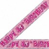 12ft 40th Pink Glitz Birthday Banner Decorations Unisex Party Supply