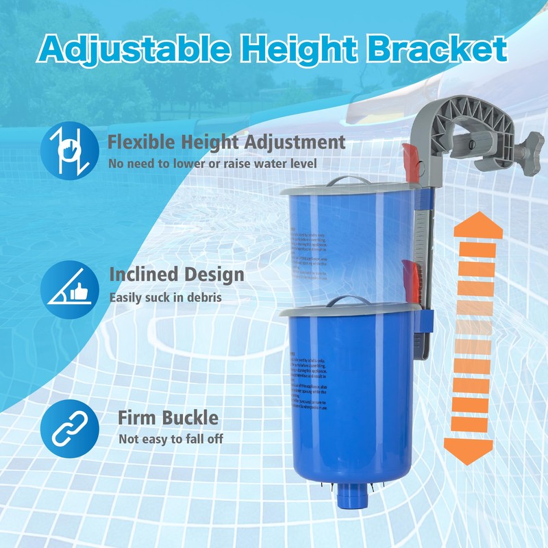 MUWOOB Above Ground Pool Skimmer with 5 Pool Skimmer Socks,