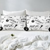 Homemissing Music Theme Bedding 140 x 200 cm Black and