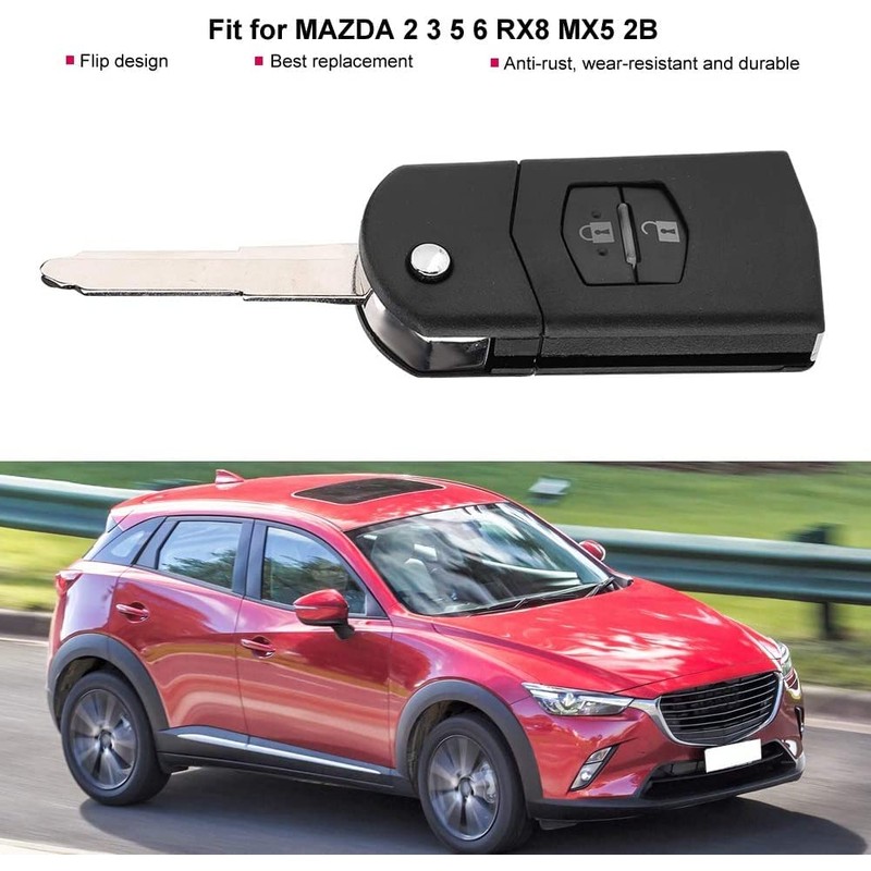 TAVICE Compatible Mazda 2 Button Remote Flip Key Shell Mazda