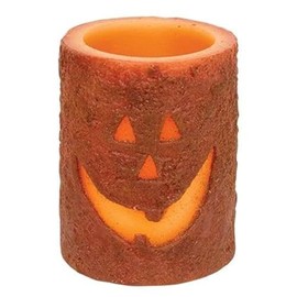 Jack-O'-Lantern Timer Pillar 4"