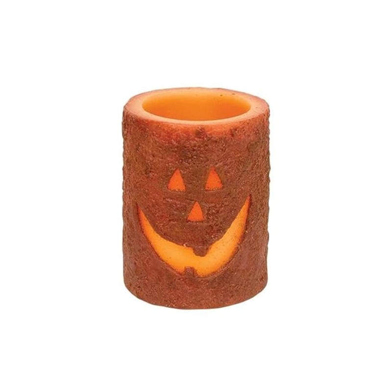 Jack-O'-Lantern Timer Pillar 4"