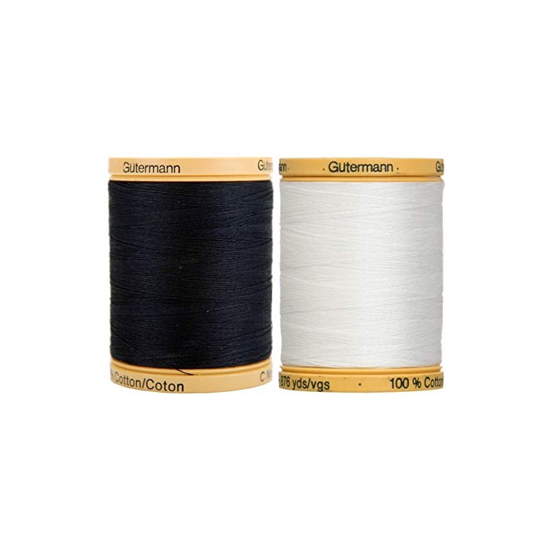 2 Pack Bundle - Black + White - Gutermann Natural