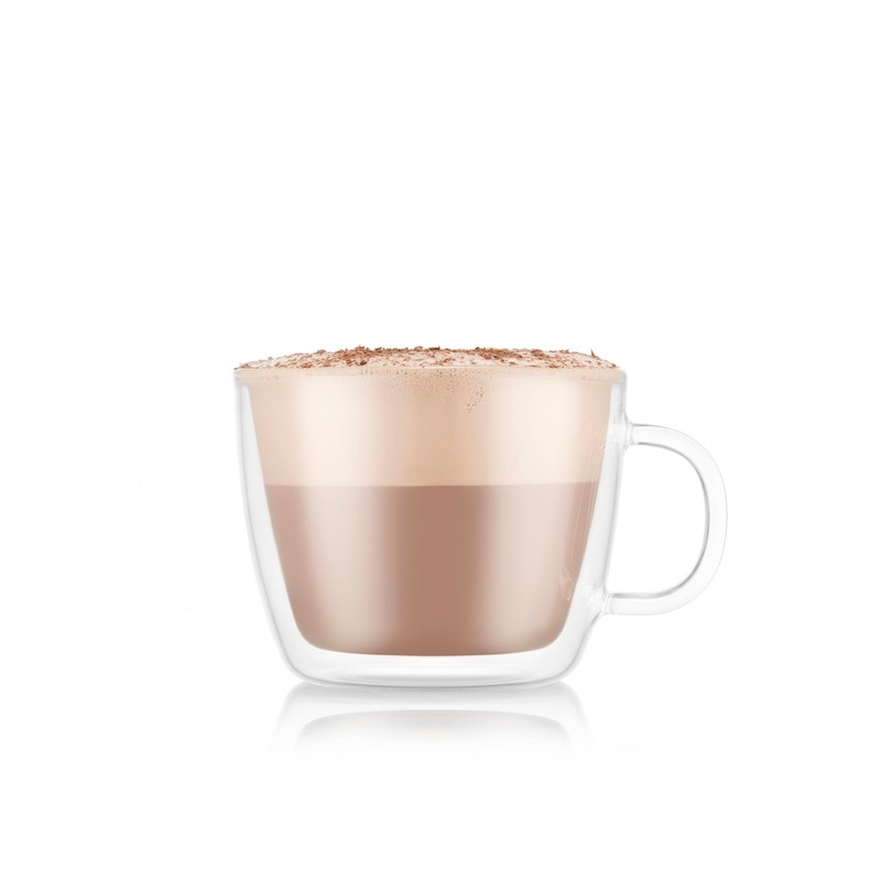 Bodum 15oz Double Wall Latte Mug, High-Heat Borosilicate Glass, Set