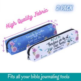 Mr. Pen- Pencil Pouch for Bible Study, 2 Pack, Small Pencil Case, Pen and Highlighter Case, Pencil Bag, Pencil Cases for Gifts, Bible Study Supplies, Pen Case, Bible Journaling Supplies
