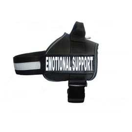 Doggie Stylz Emotional Support Dog Vest with 2 Free Hook and Loop Removable Emotional Support Animal Patches, Reflective Lightweight Cool Soft Adjustable K9 Harness (Girth 12”- 16" Black)