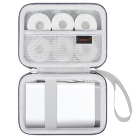 Canboc Carrying Case Compatible with NELKO P21 Label Maker Machine, Portable Bluetooth Label Printer Box, Zipper Mesh Bag fits Label Paper and Charging Cord, Grey
