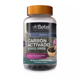 Betel Natural Premium Carbon Activado Capsules by Betel Natural - Activated Charcoal - 90 Caps