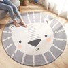ABREEZE Kids Play Rug 4ft,Lion Round Area Rug Kids Nursery