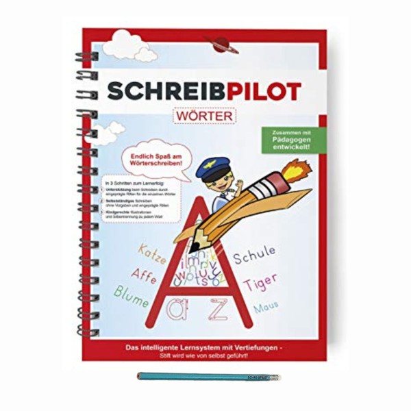 SCHREIBPILOT Writing Book for ABCs with Pre-Embossed One to Three