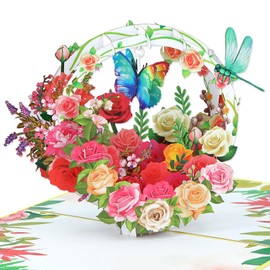 GROWTHMAGIC 3D Mothers Day Greeting Card - Pop Up Rose Flower Birthday Card with Envelope 2025 Mothers Day Gifts for Wife Mom Grandma Daughter Sisters