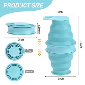 hautllaif 17oz Collapsible Water Bottle,Reuseable BPA Free Silicone Foldable Water Bottles for Outdoor, Travel Gym Hiking,Backpacking Portable & Leakproof,Portable Leak Proof Sports Water Bottle (B)