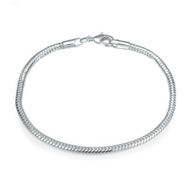 Beads R Us ® - Solid Sterling Silver 3mm thick Snake Chain Unisex Bracelet