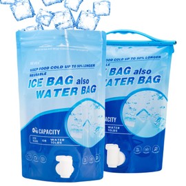 REVEX Ice Pack,Reusable Ice Packs for Cooler, Large Leakproof Cooler Ice Packs for Lunch Boxes, Long Lasting Freezer Packs for Coolers,Drop in Cubed Ice, Drinking Melted Ice Water. (Large/Set of 2)