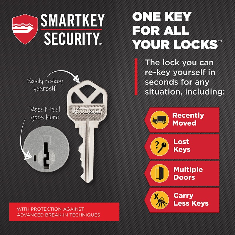 Kwikset 817 Deadbolt Lock, Polished Brass Round Exterior Keyed Front